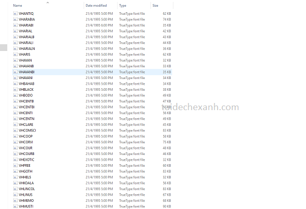 copy toàn bộ file font chữ
